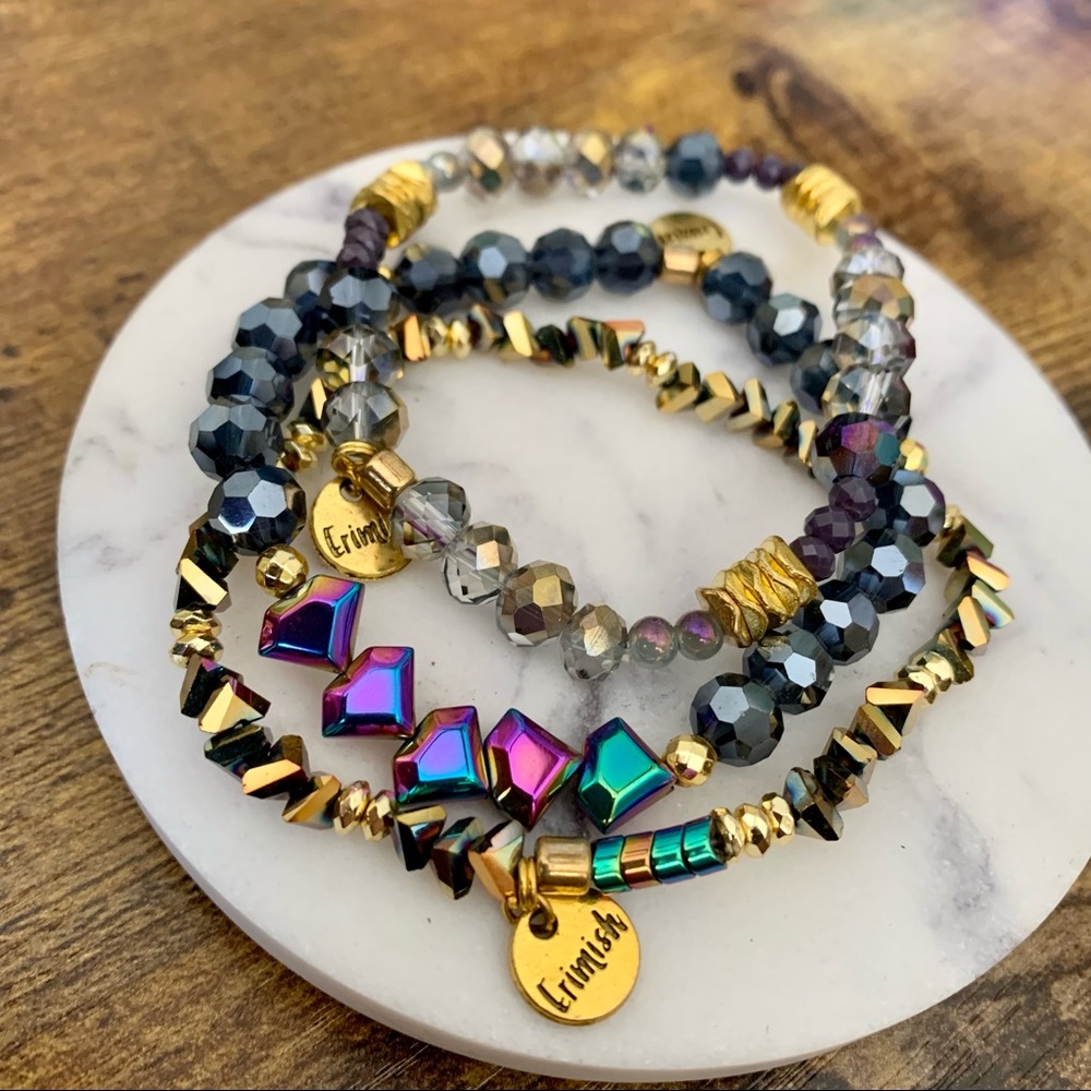 Erimish stretch bracelet set of three new